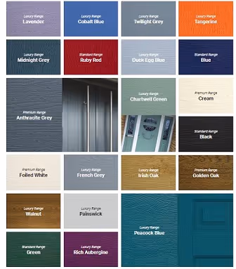 Colour Chart for Composite Doors