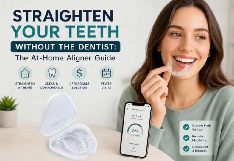  An image shows an at-home aligners guide