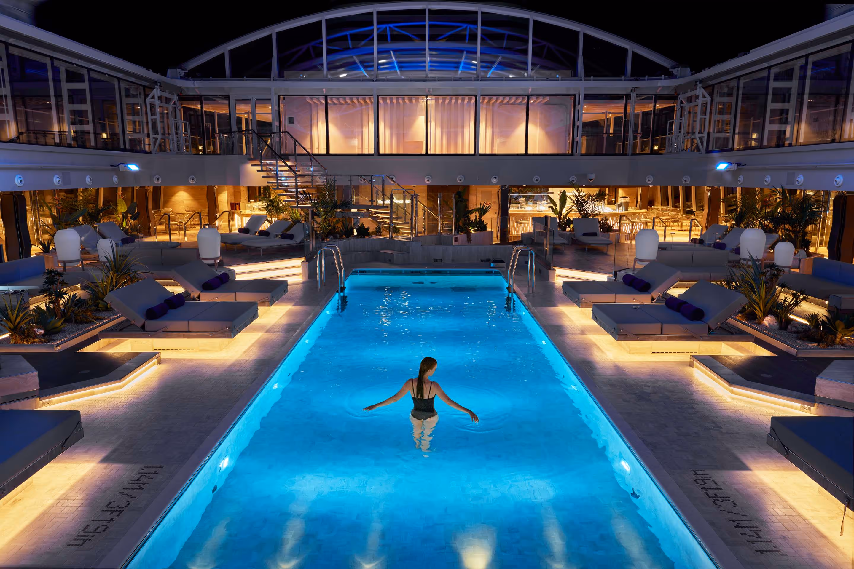 Cruise pool area view.