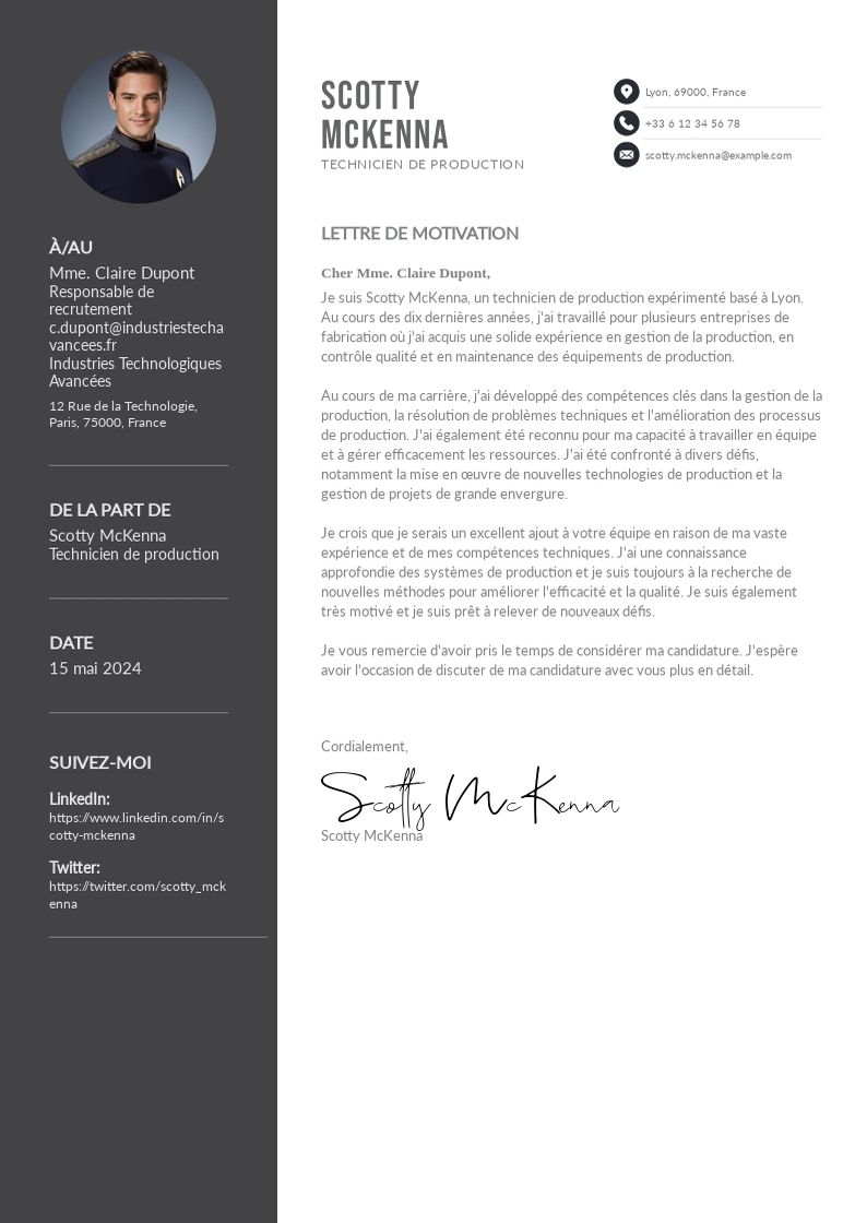 Comment rédiger une lettre de motivation percutante pour un poste de technicien de production : Guide complet avec modèles