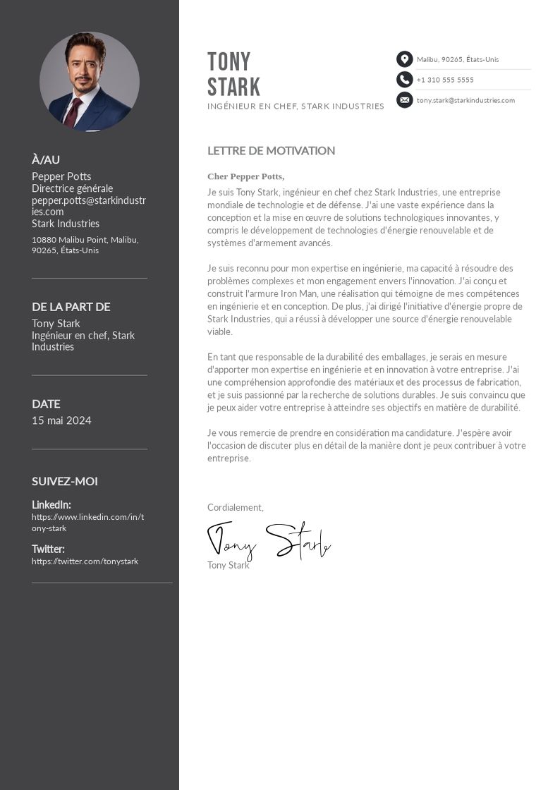 Maîtrisez l'Art de Rédiger une Lettre de Motivation Impeccable pour Responsable de la Durabilité des Emballages