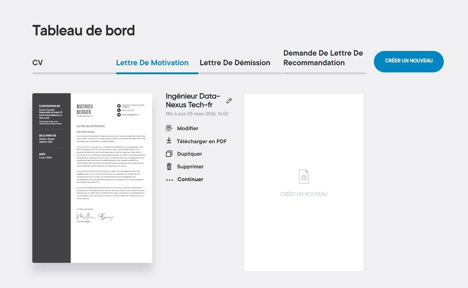 Lettre de motivation en ligne avec l’IA