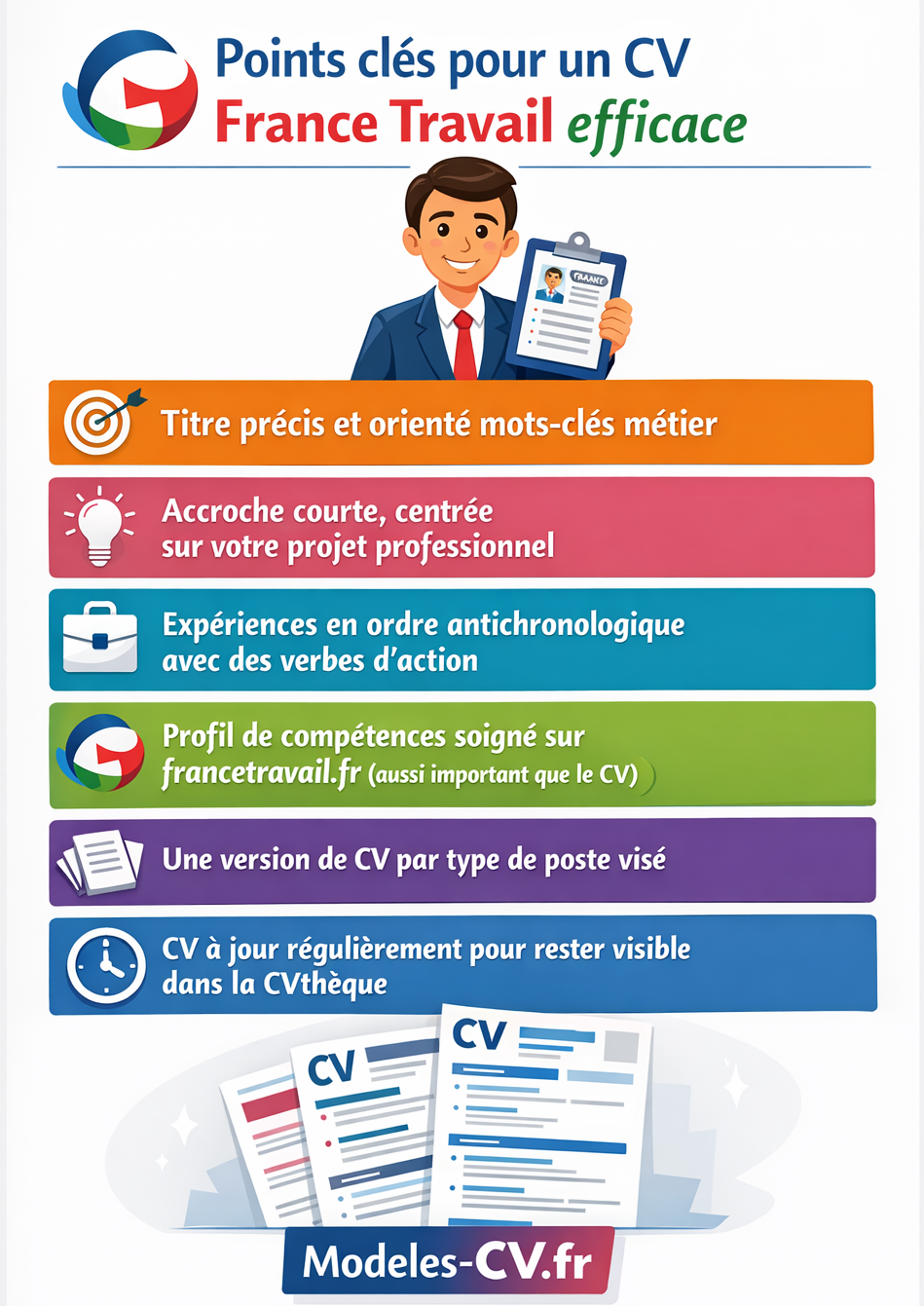 Points clés pour un CV France Travail efficace