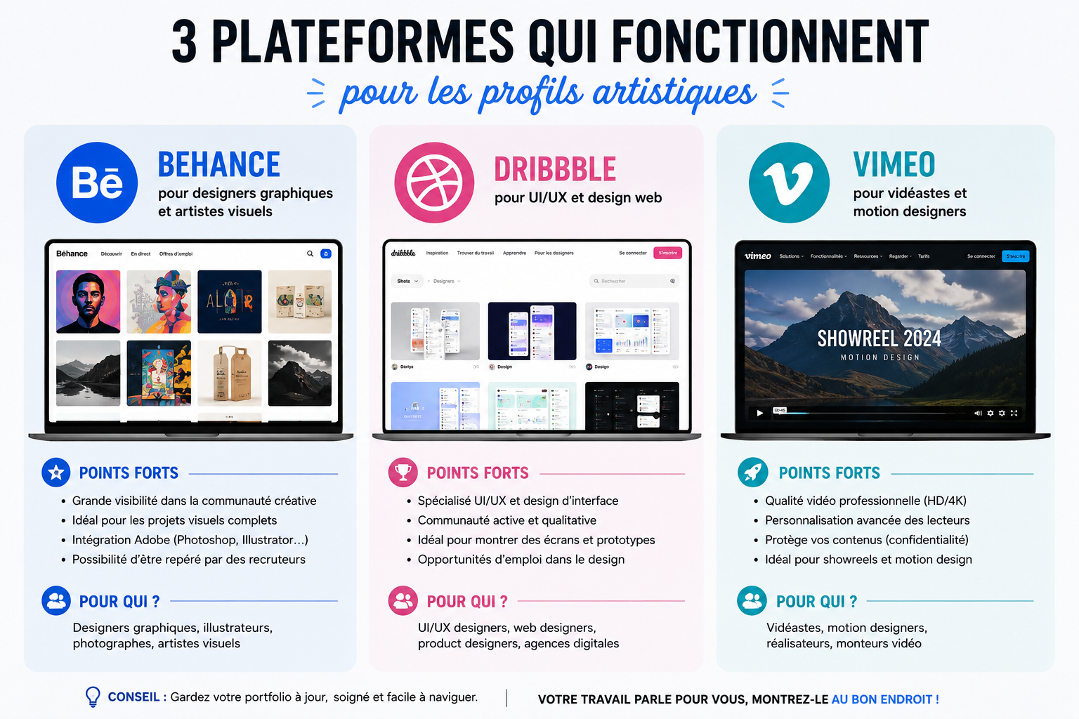 Meilleures plateformes portfolio pour créer un CV artistique professionnel