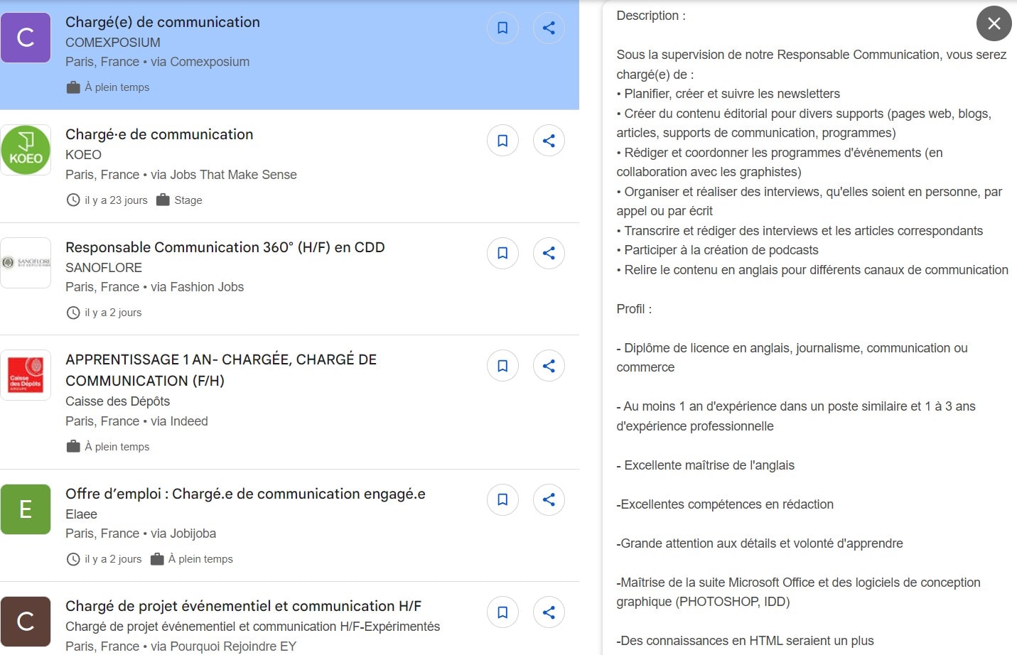 Exemple d'offre d'emploi où la compétence créative est un plus à présenter