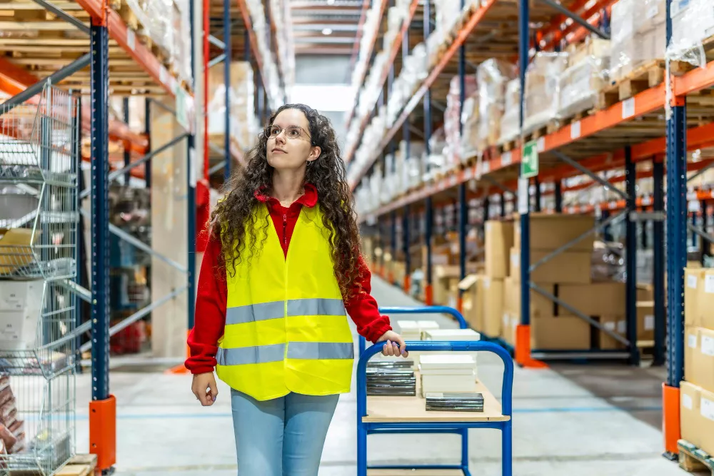 Illustration d'un responsable supply chain supervisant les stocks