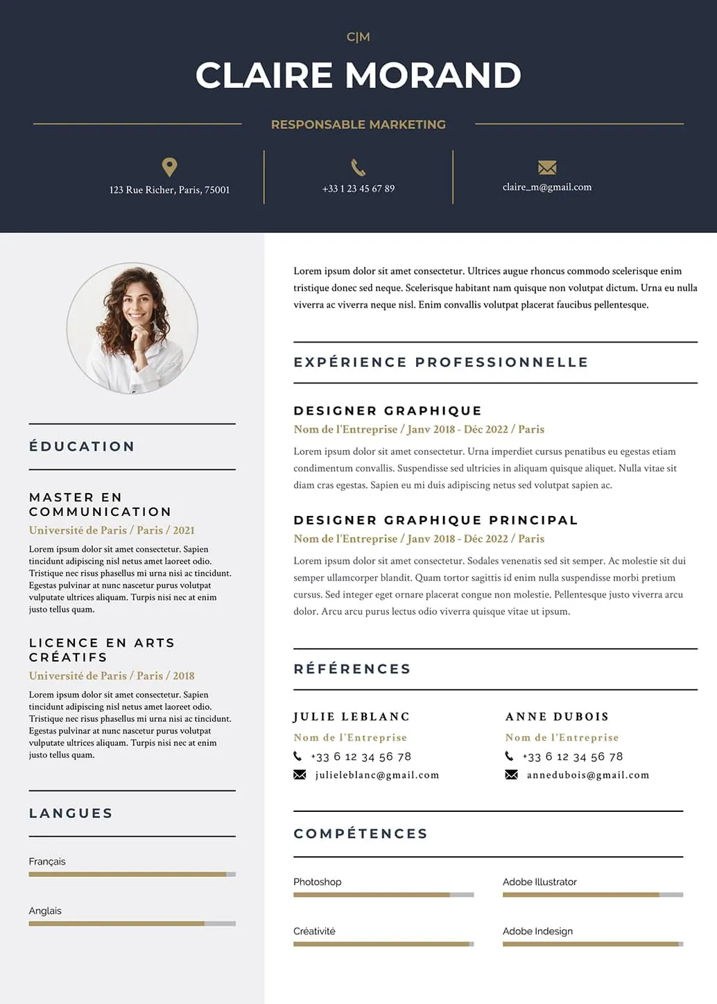Modèle de Curriculum Vitae : Riga