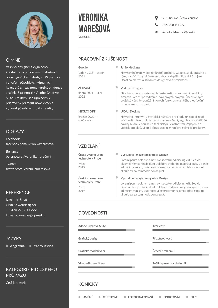 Guide pratique pour la rédaction d'un CV en Tchèque