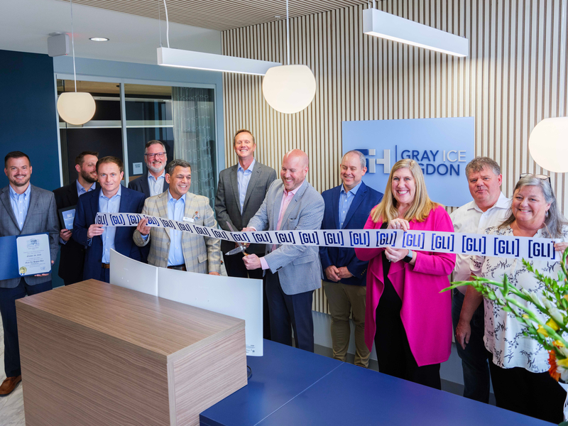 Gray Ice Team at ribbon cutting ceremony