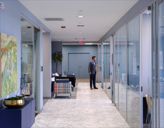 Gray Ice Higdon office hallway