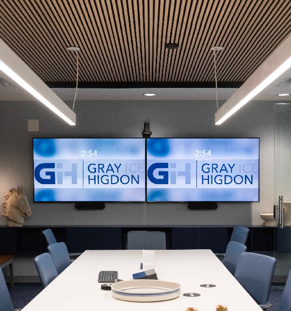Gray Ice Higdon office meeting room interior