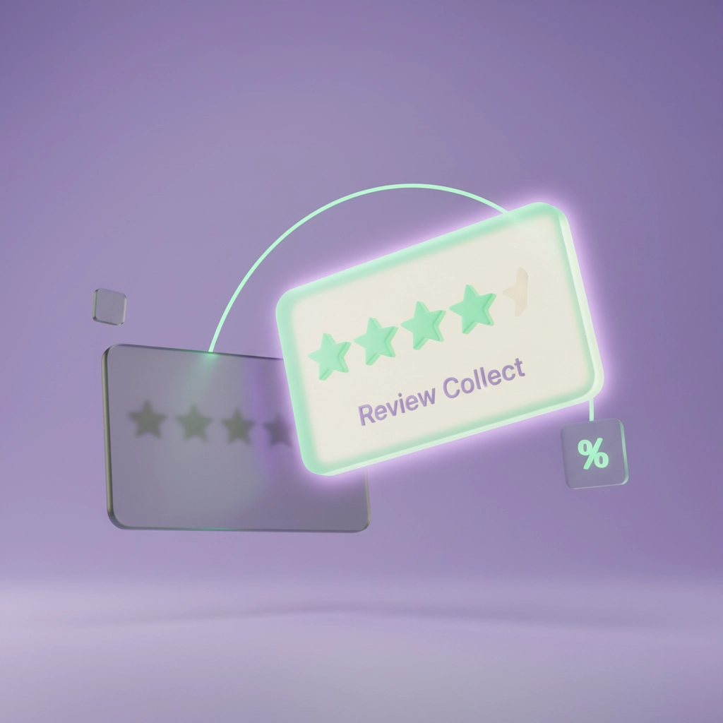 Comparaison 3D deux cartes glassmorphism, carte terne vs carte premium mint green       étoiles brillantes, illustrant l'impact de la personnalisation sur le taux de réponse.