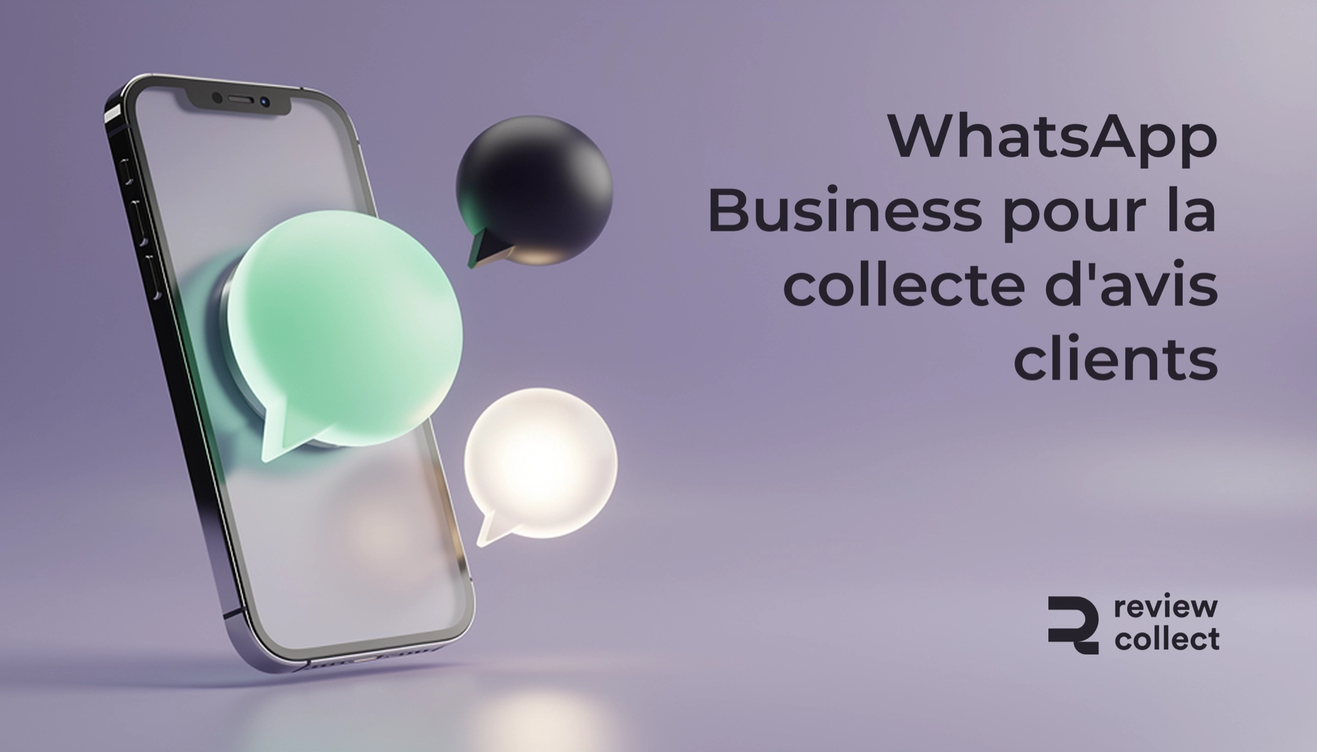 Interface WhatsApp Business avec une demande d'avis client automatisée, collecte d'avis en temps réel