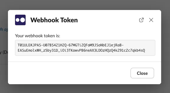 WebHook token example