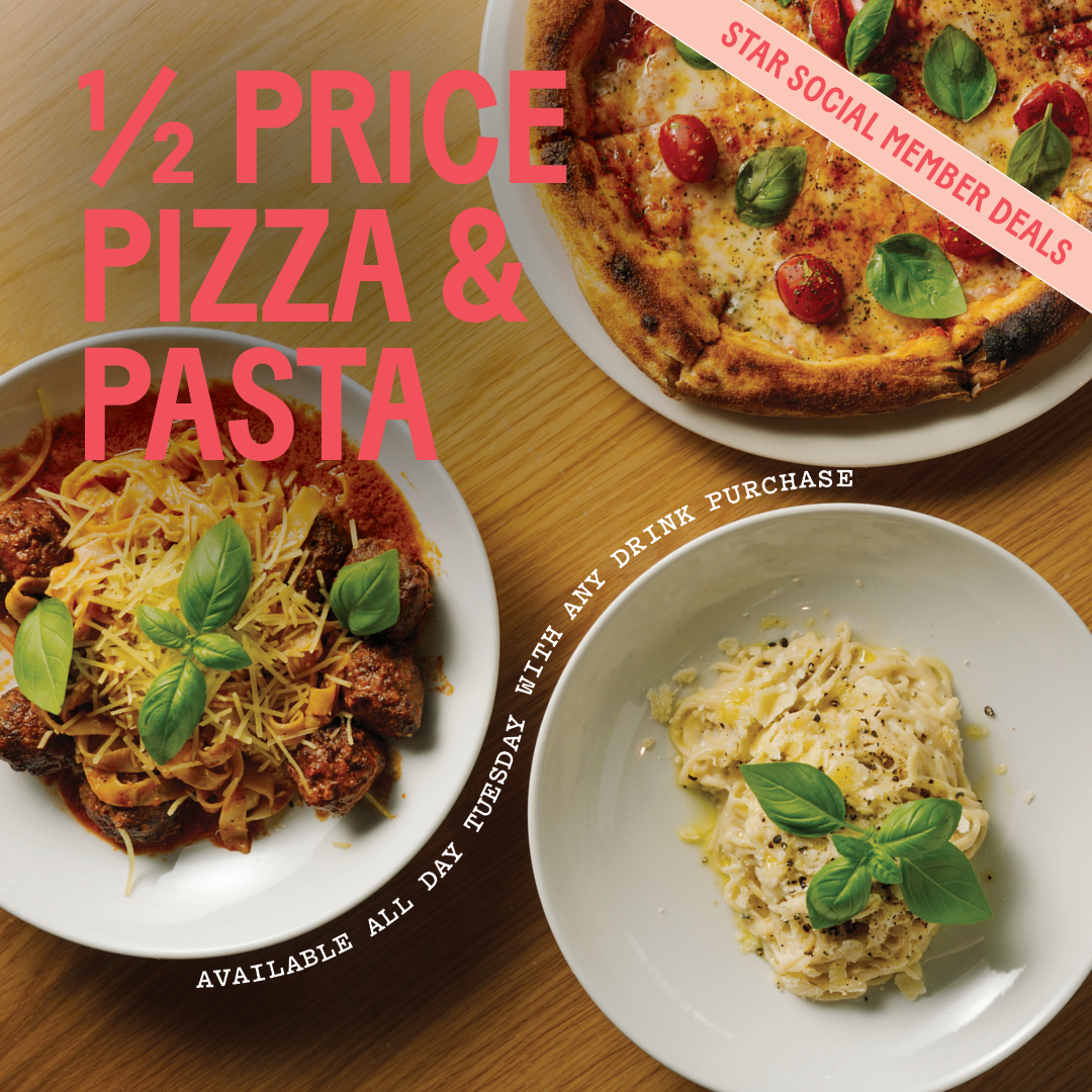 1/2 Price Pizza & Pasta