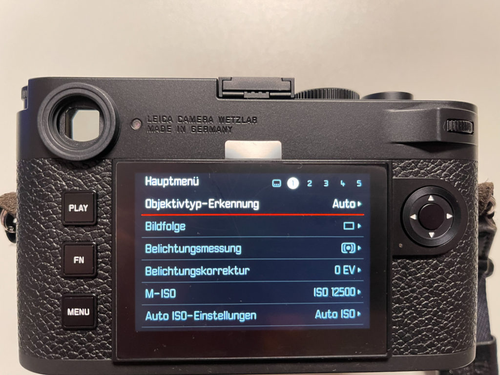 die schlichte Menüführung der Leica M11