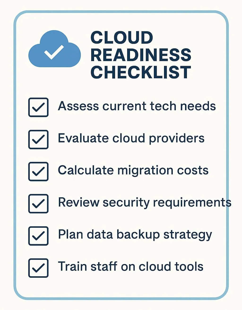 Checklist for SMBs preparing to migrate to the cloud