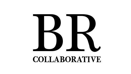Text logo for BR COLLABORATIVE in black serif font on a white background.
