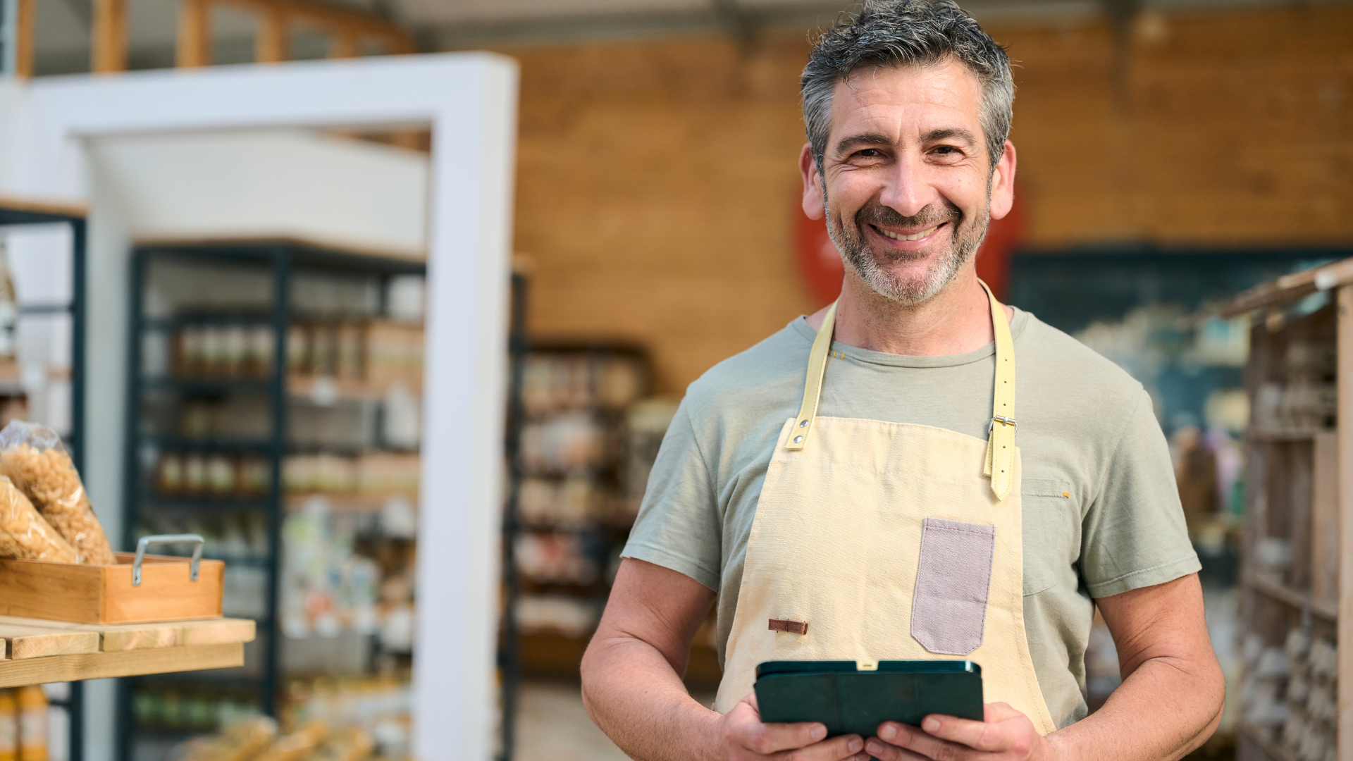 Independent business owner using a tablet