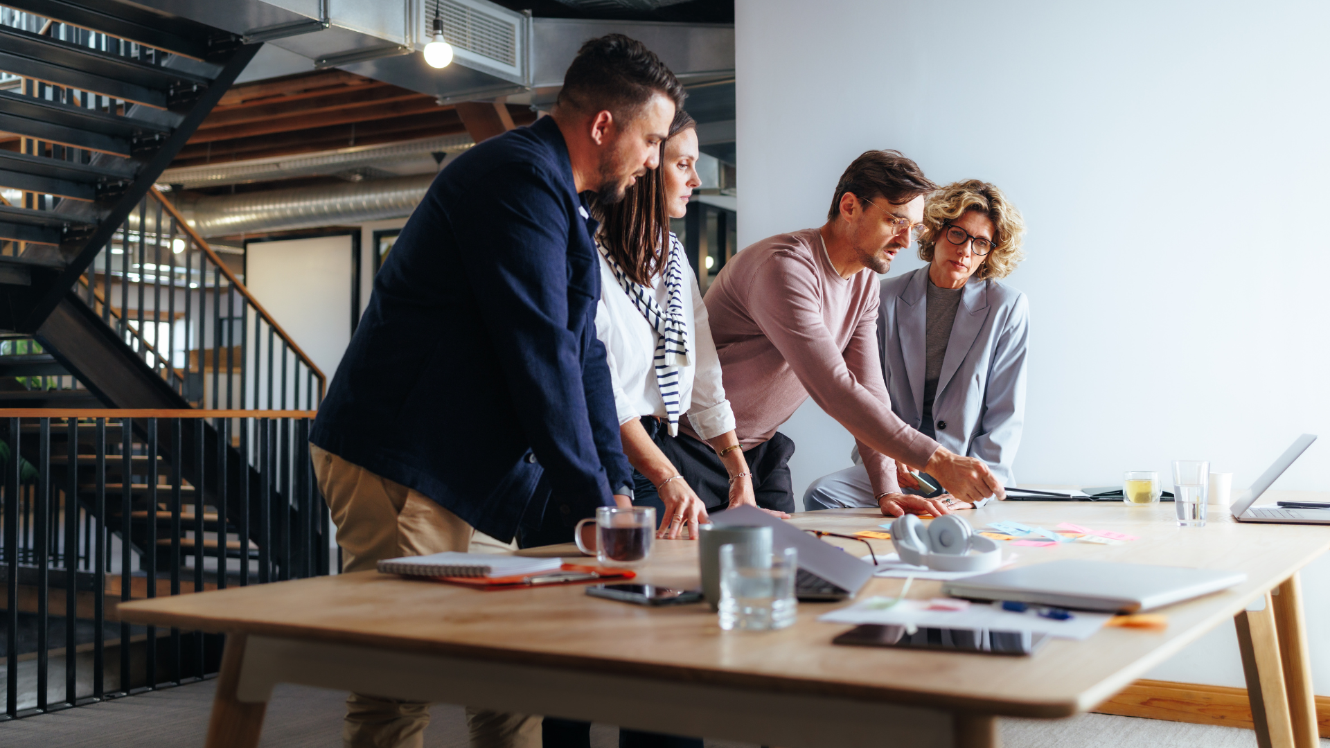 Platform team collaborating around a table