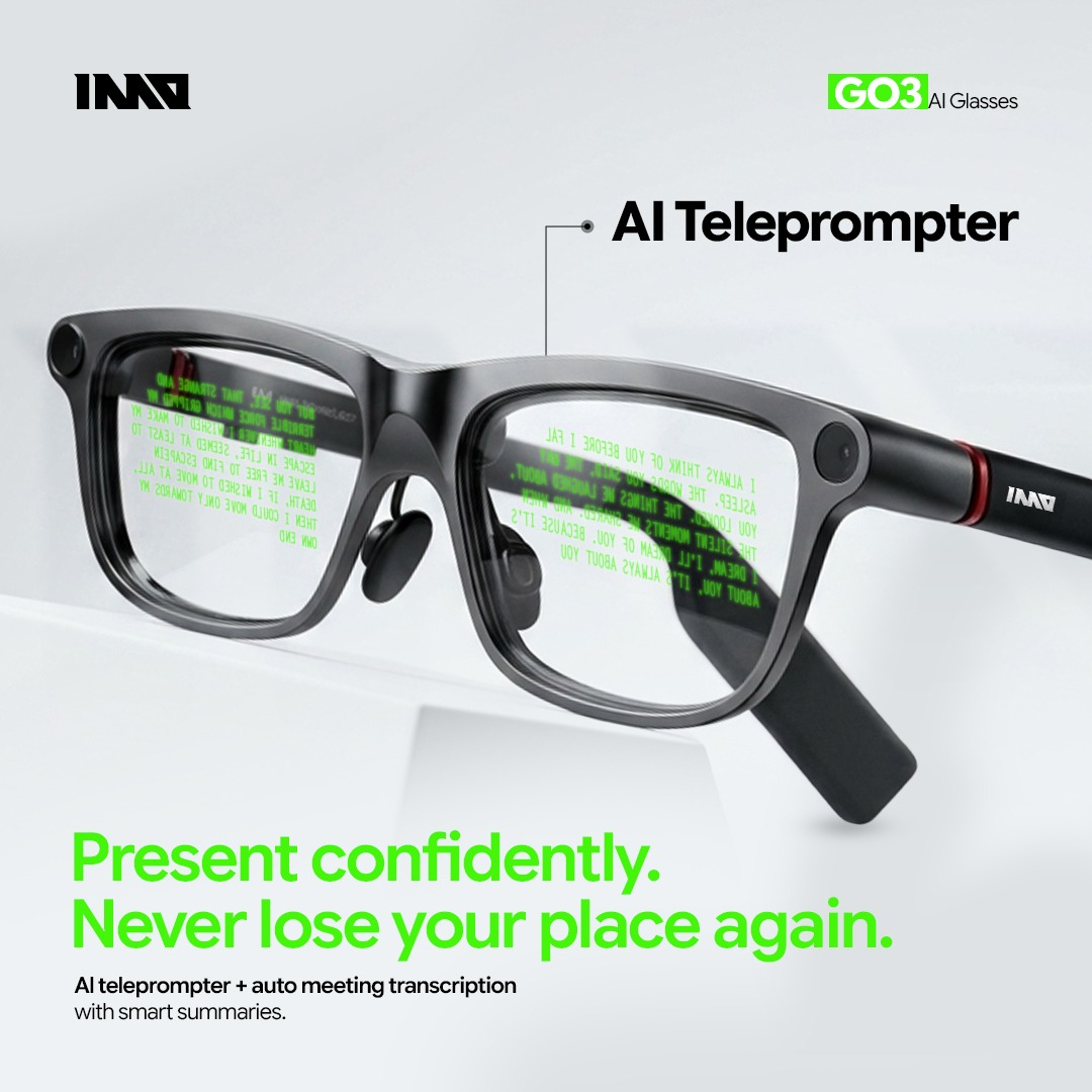 INMO GO3 real-time translation feature displayed on lens