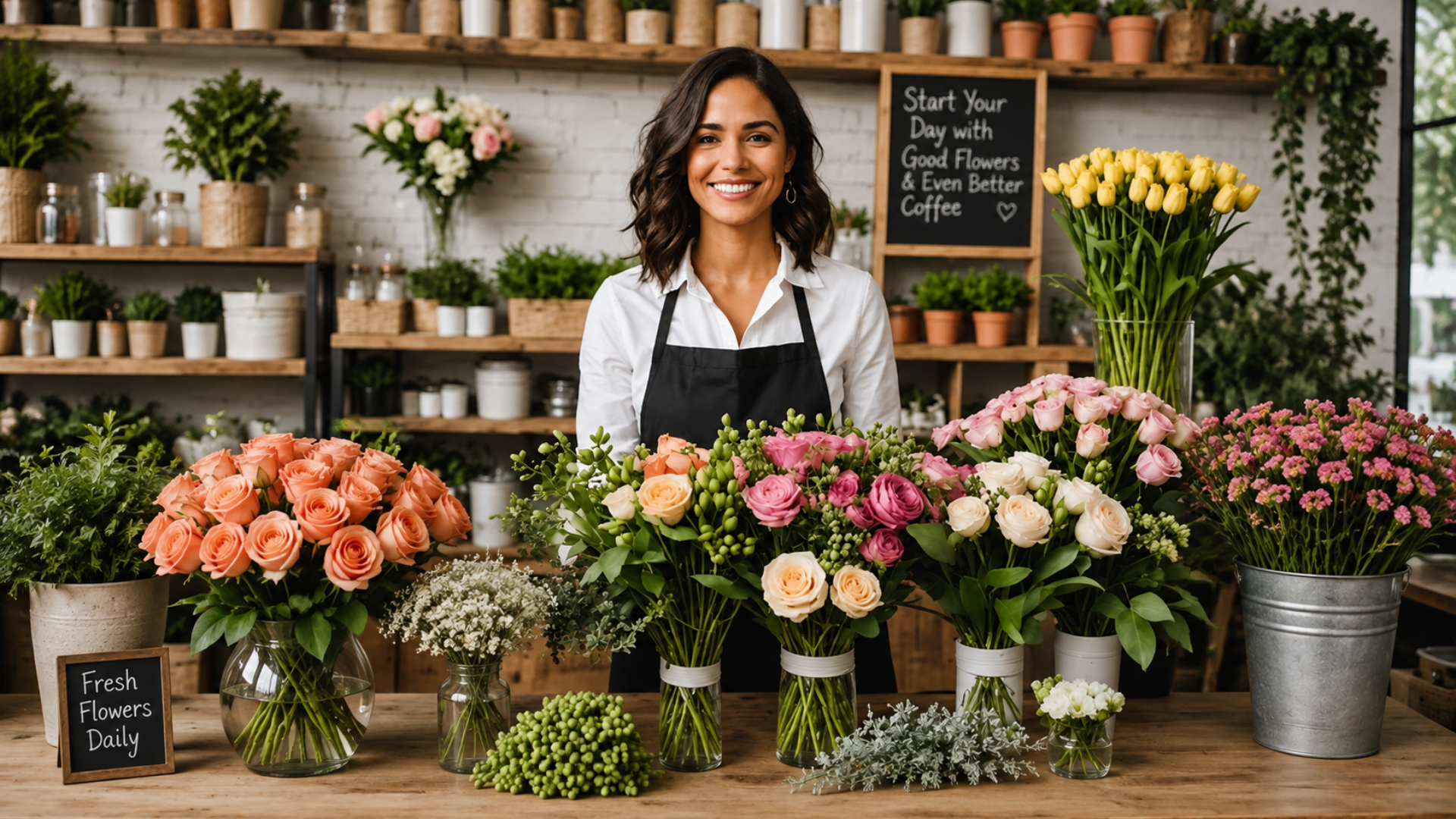 Independent florist business owner