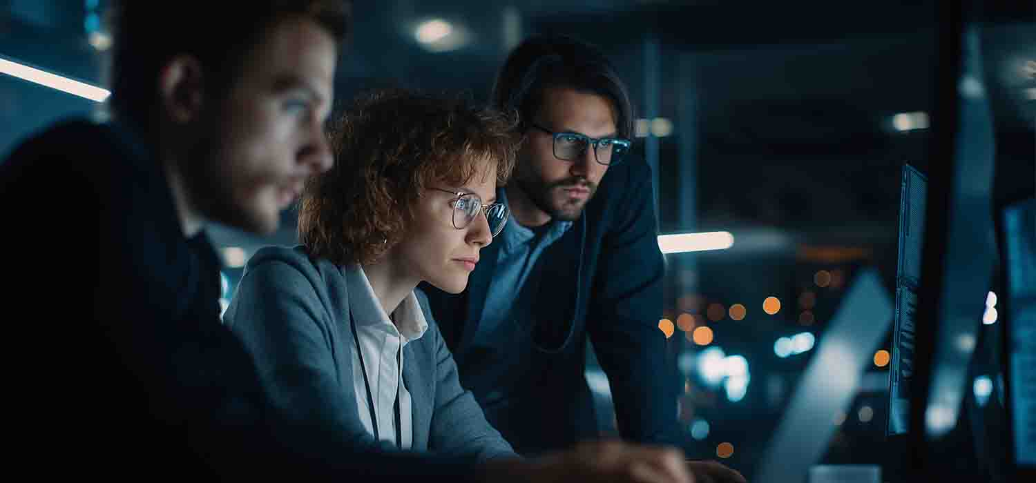 Team analyzing data security risks in a modern cloud computing setup