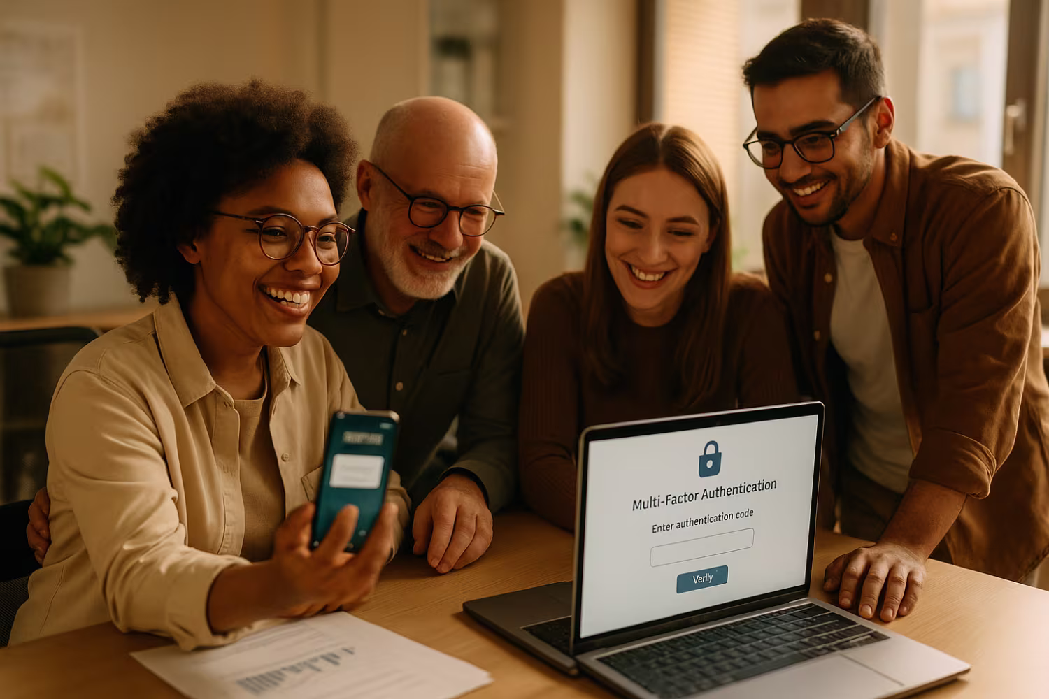 Team implementing multi factor authentication