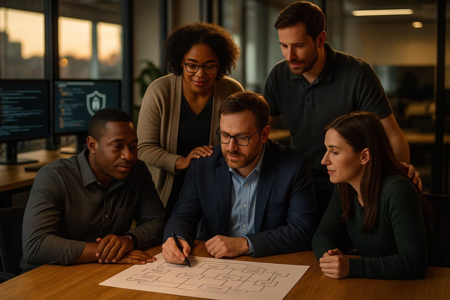 Diverse team conducting penetration testing services