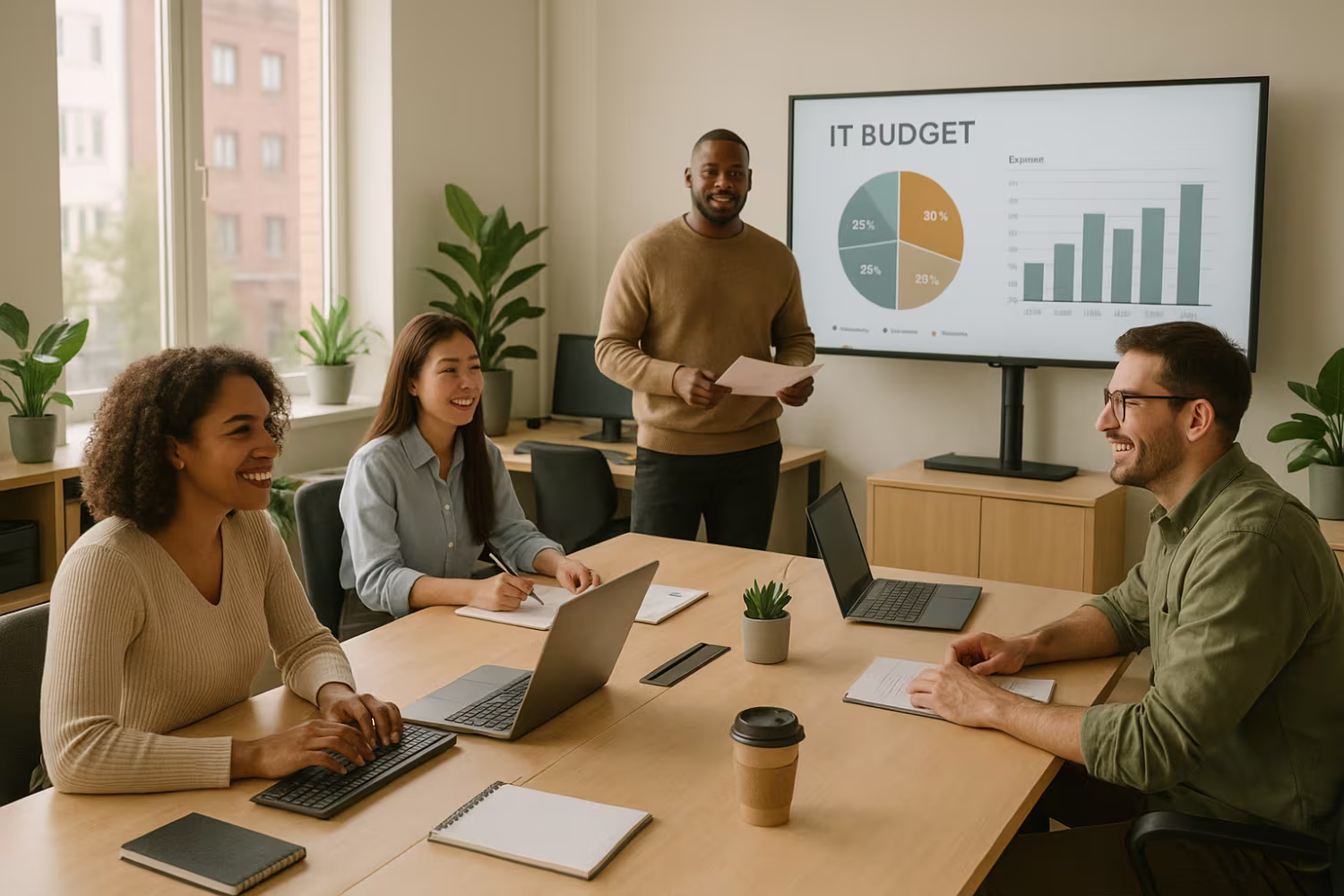 Diverse team during IT budget planning