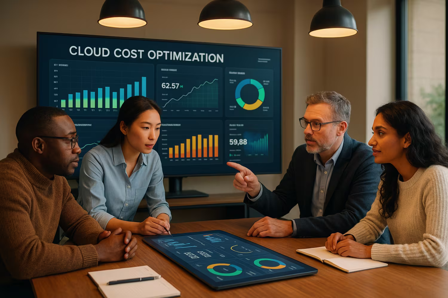Team managing cloud spend dashboard