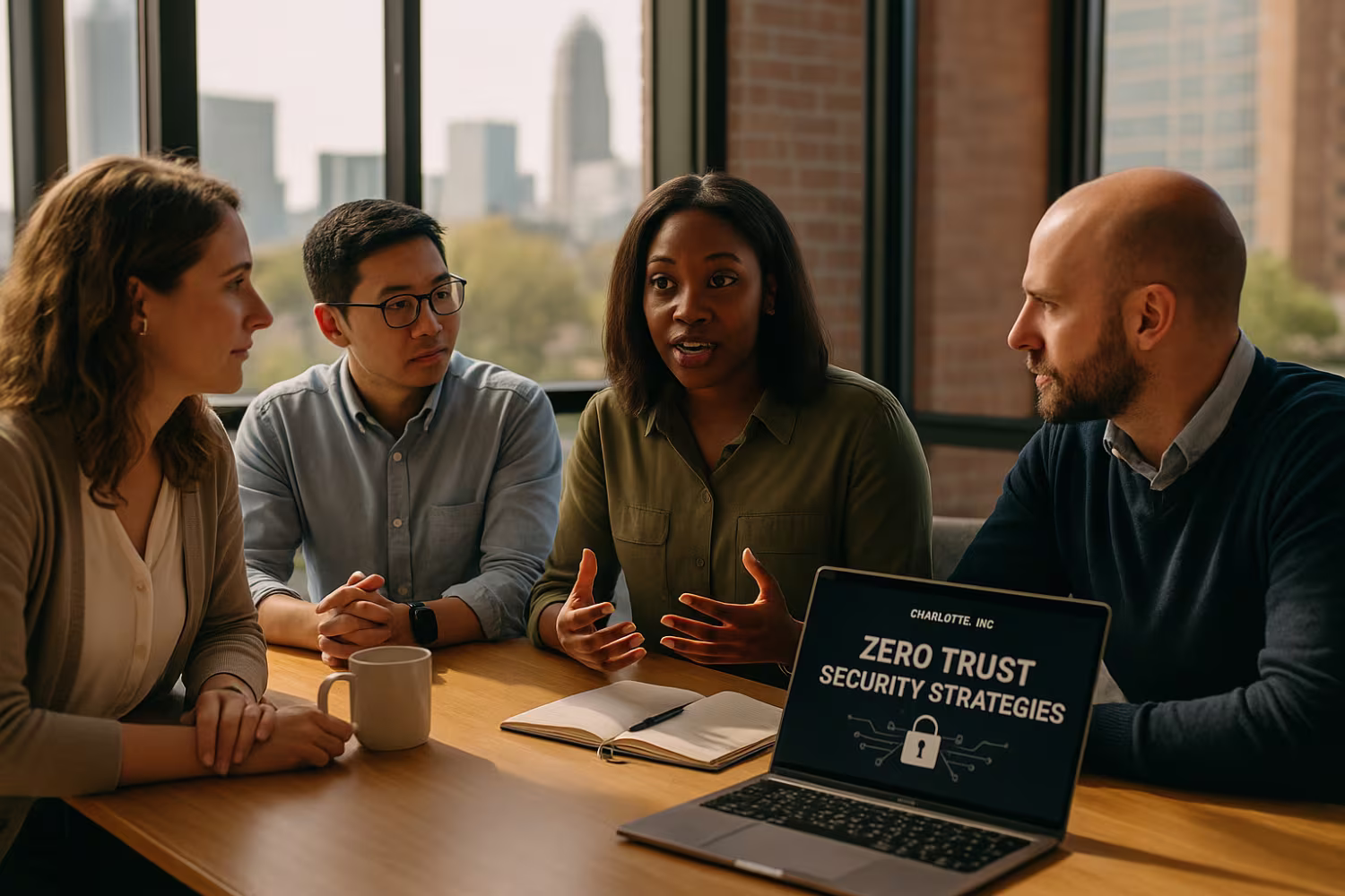 Charlotte team discussing zero trust security