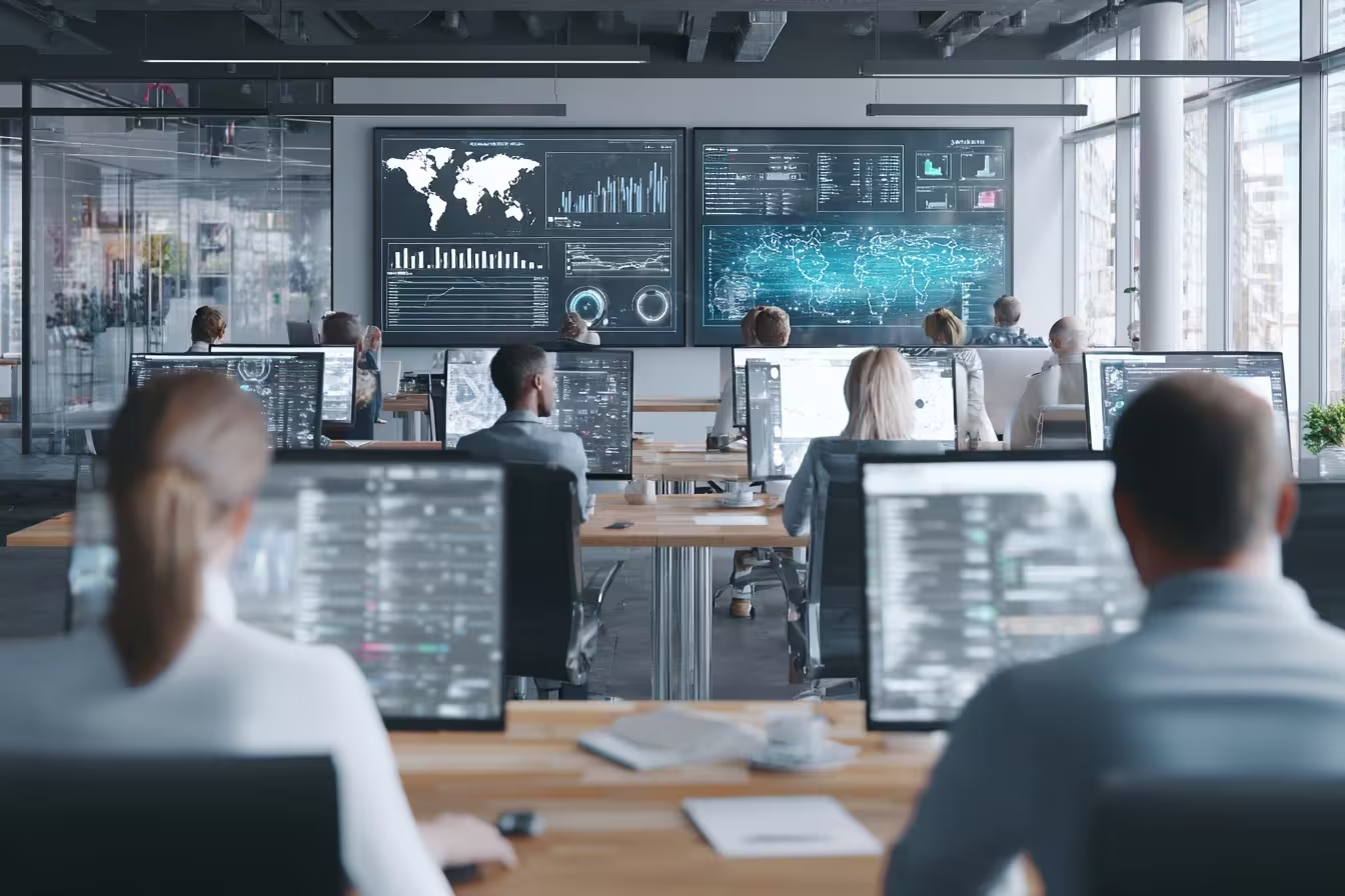 Diverse employees discussing network access control