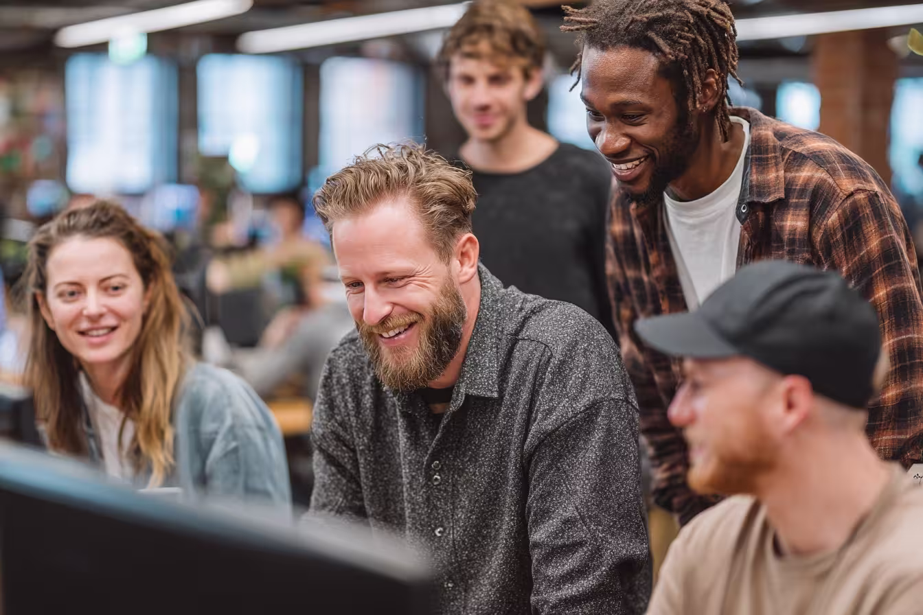 Diverse team discussing next-generation firewall