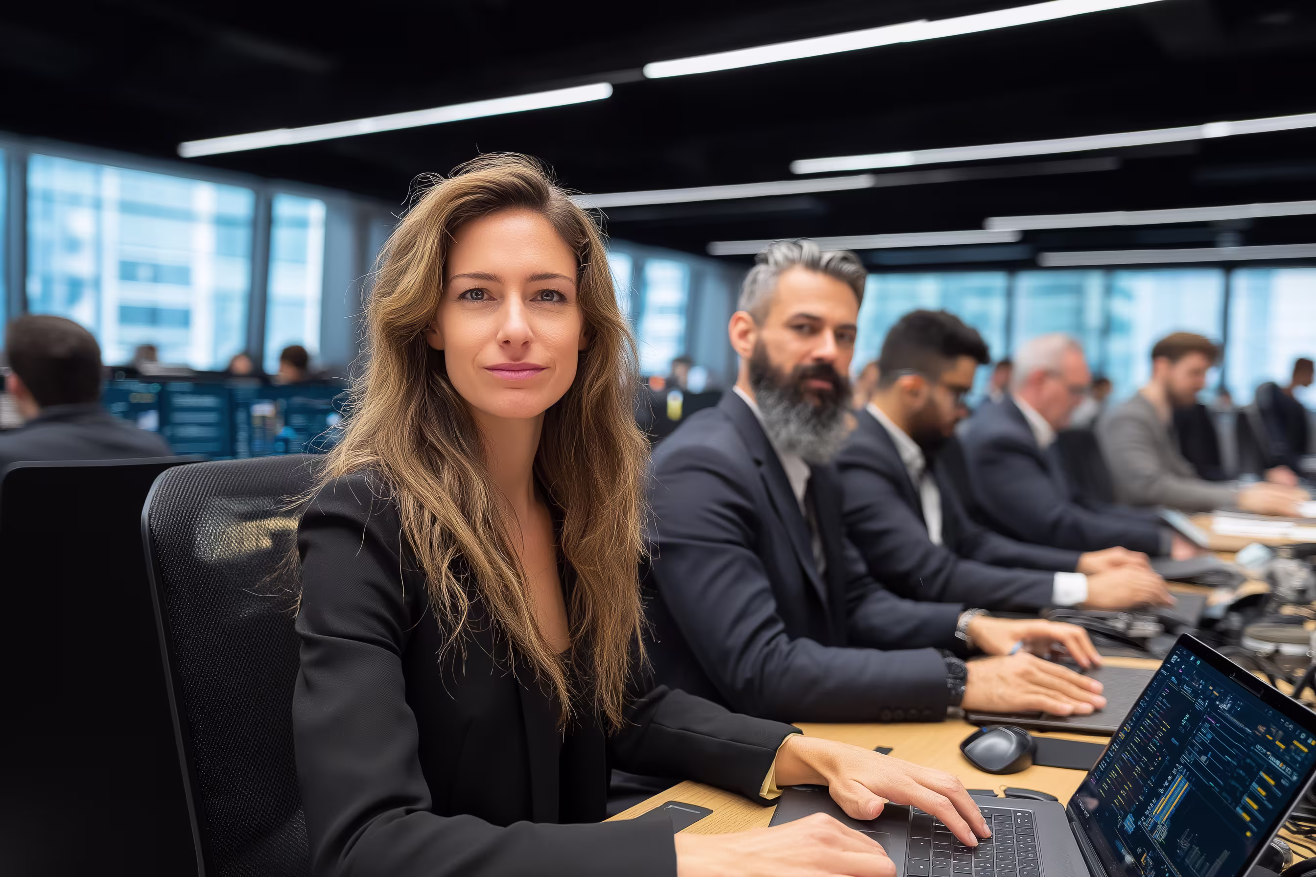 Diverse mobile workforce collaborating digitally