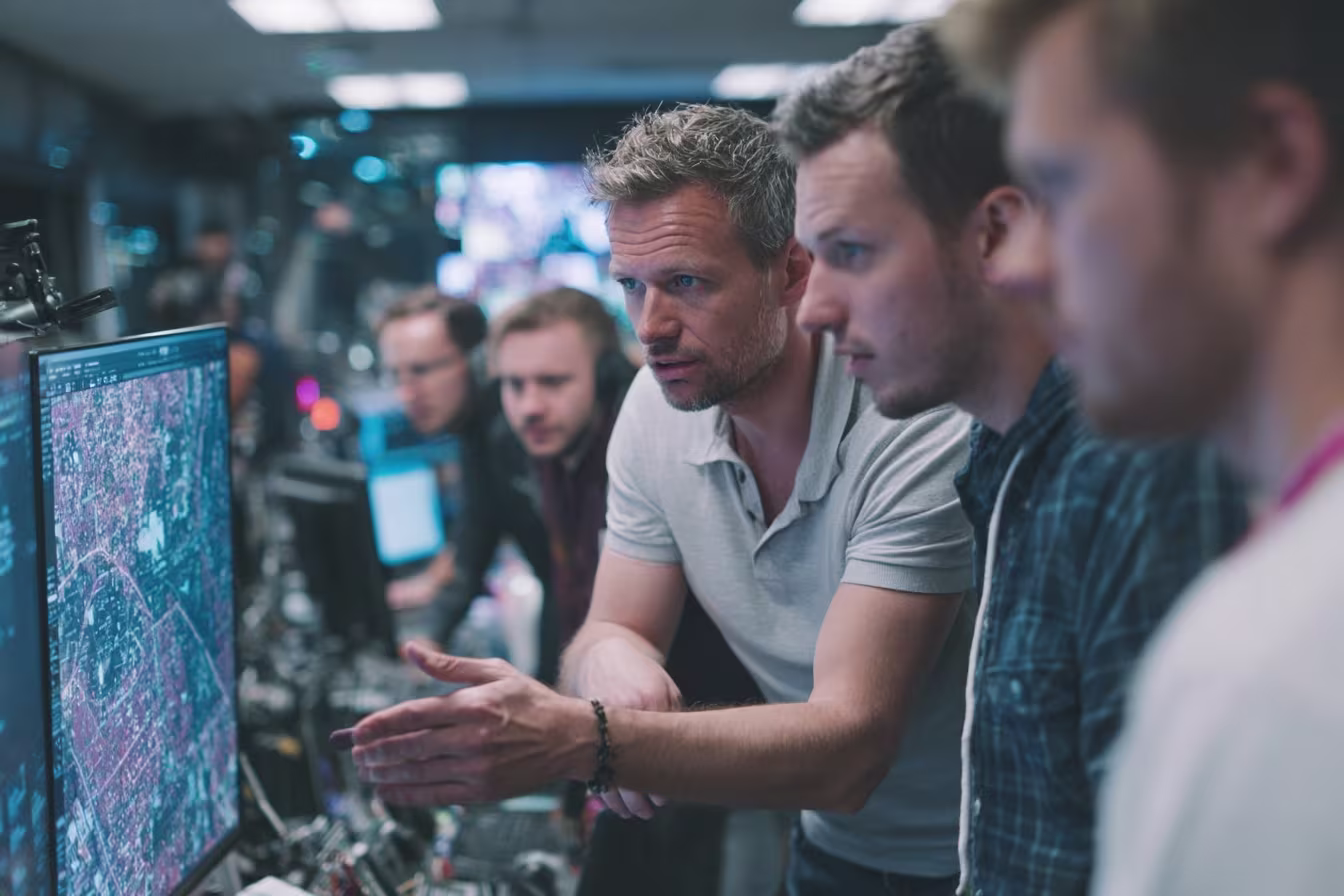 IT team discussing threat intelligence services