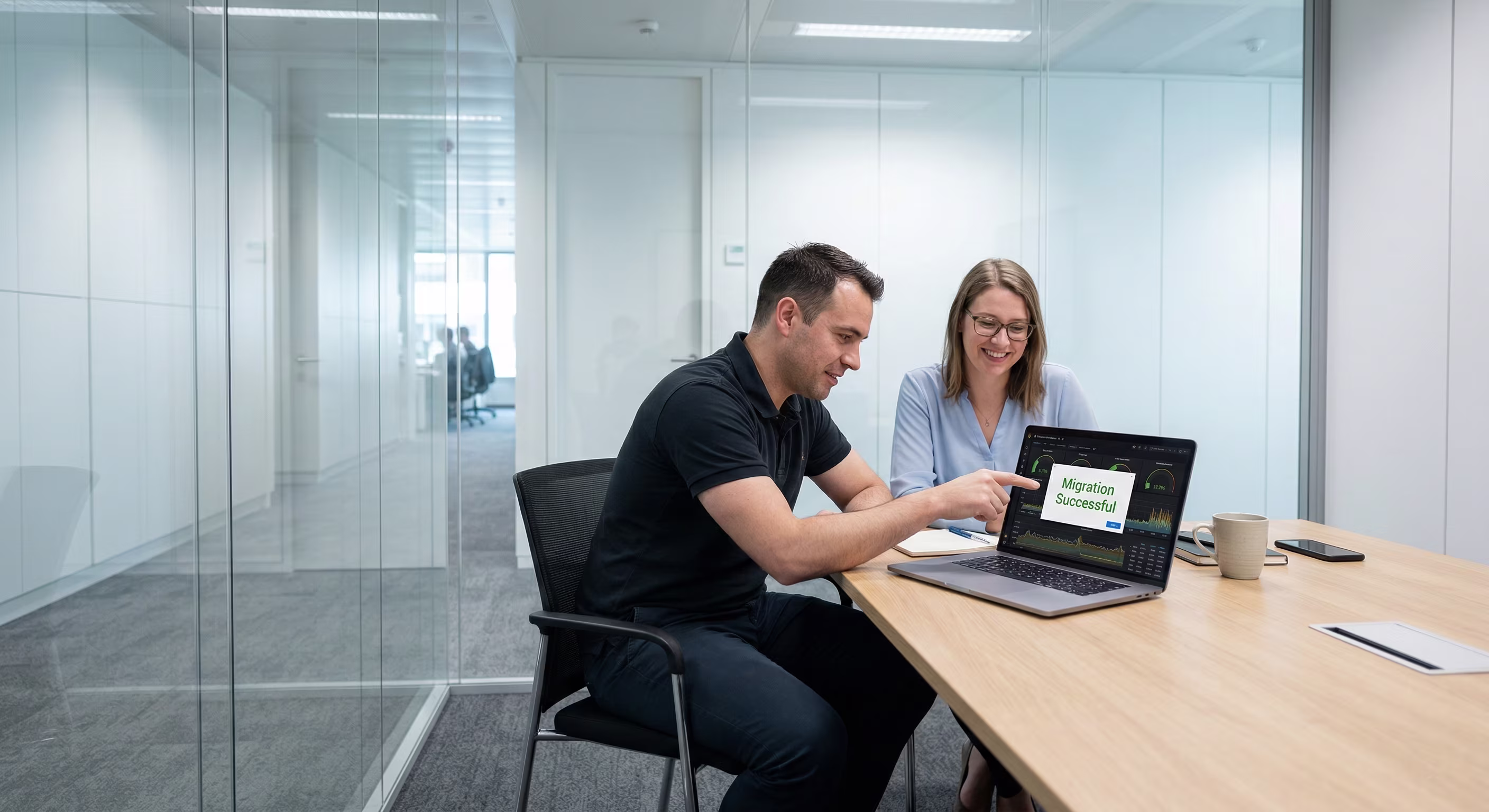 Diverse team during Google Workspace migration
