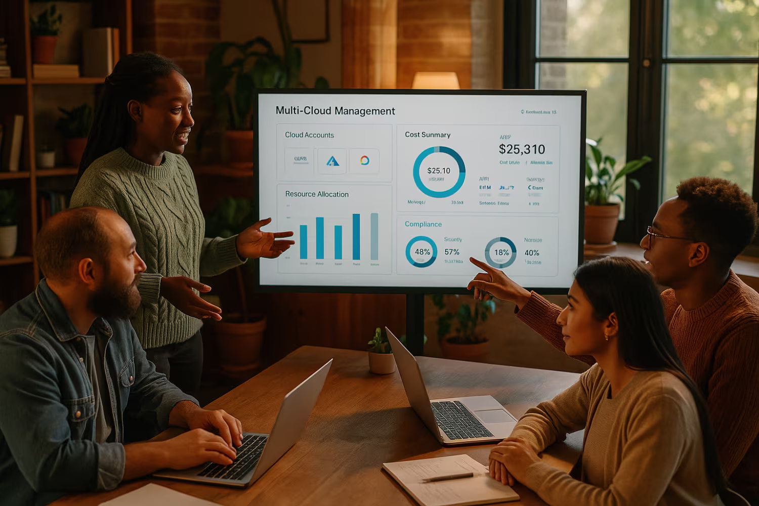 Inclusive team using multi-cloud management platform