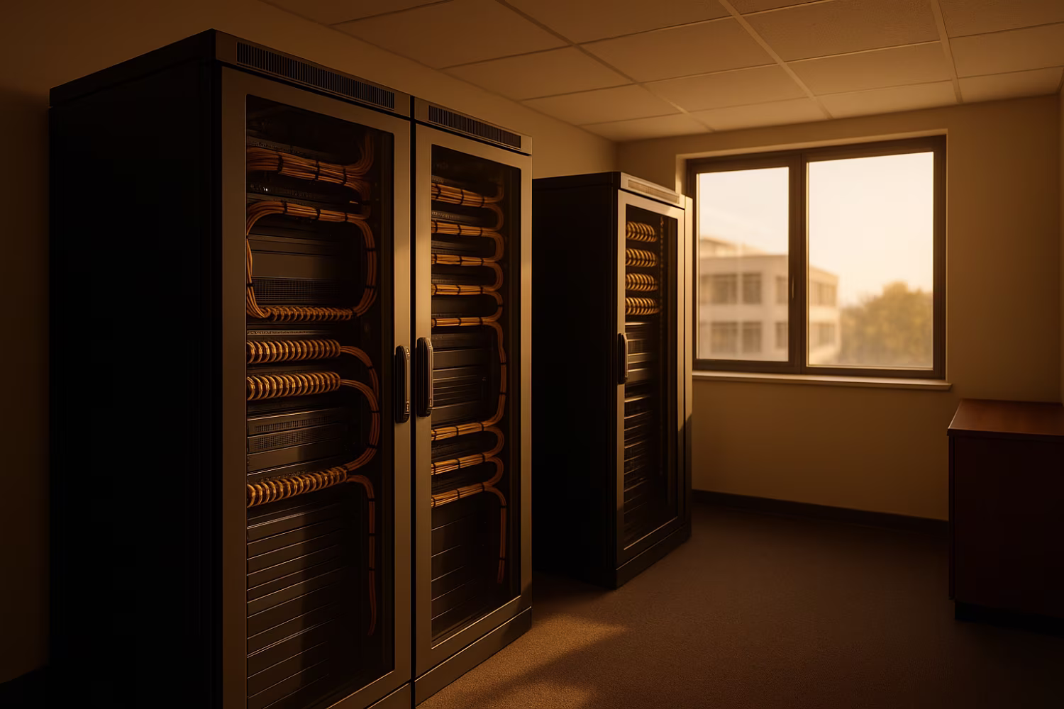 Secure orderly network room afternoon