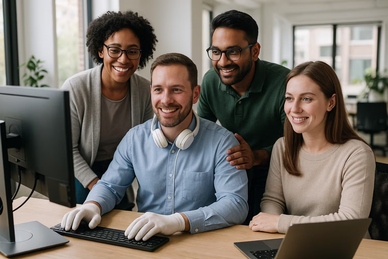 Diverse IT team providing white glove support