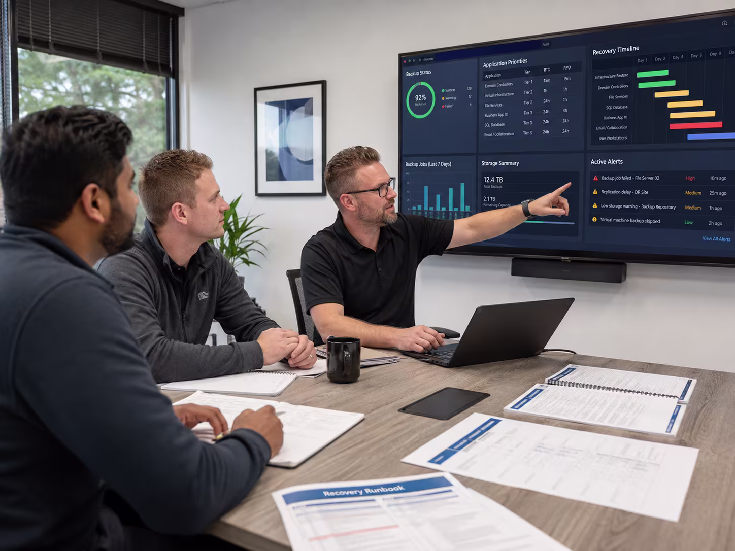 Diverse team discussing RTO vs RPO
