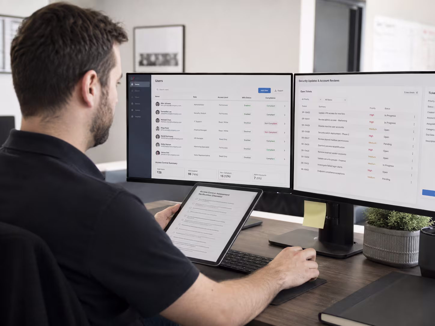 IT Professional Reviewing HIPAA Compliance