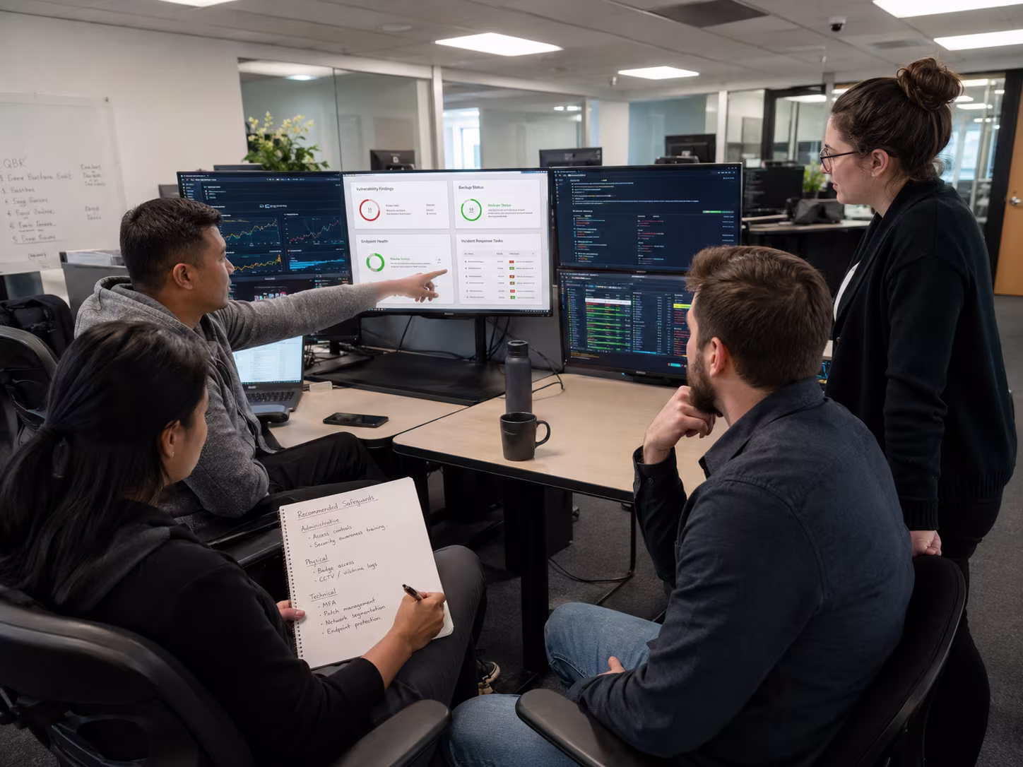 Diverse team examining HIPAA IT compliance checklist