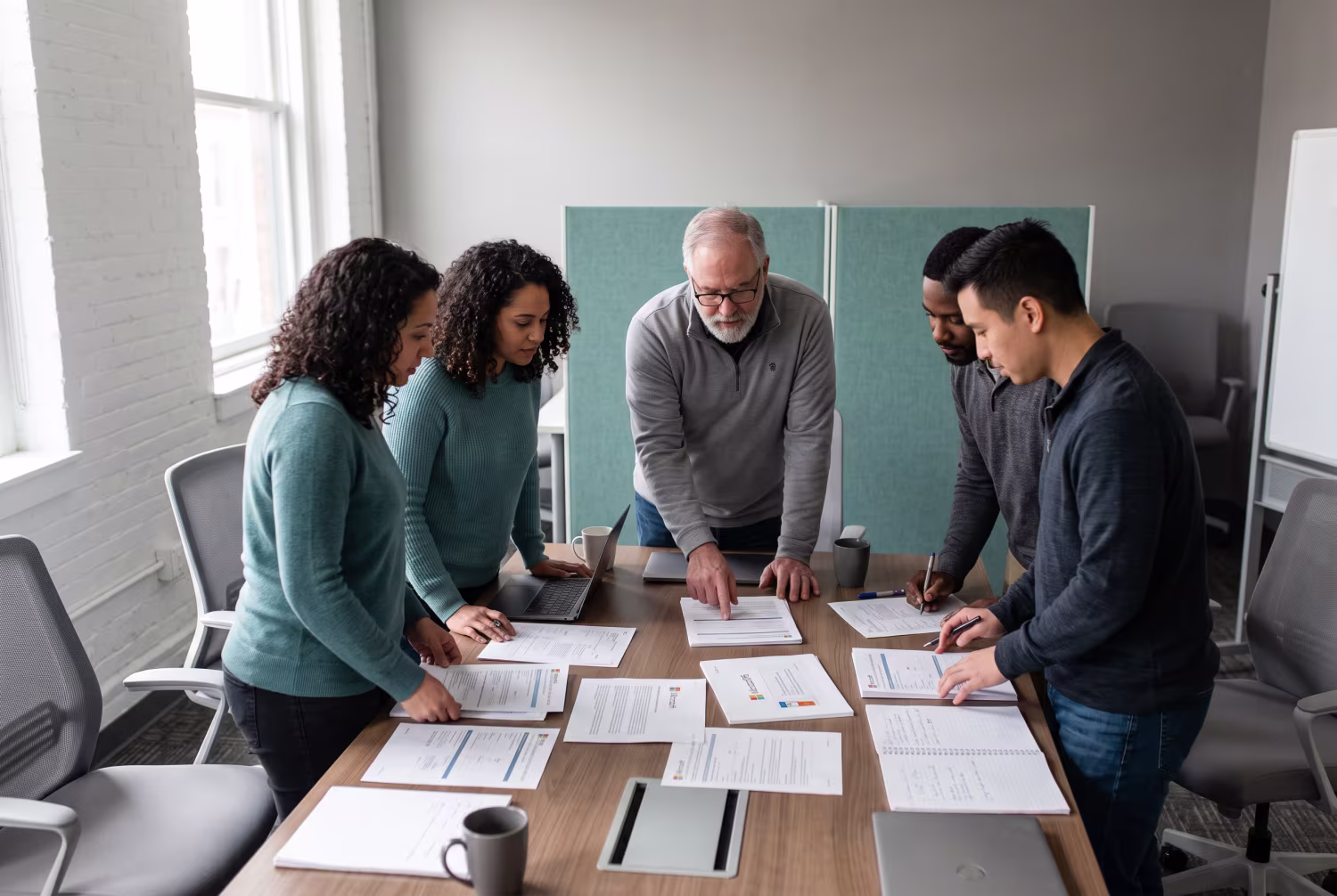 IT professionals reviewing documents for Microsoft 365 nonprofit eligibility