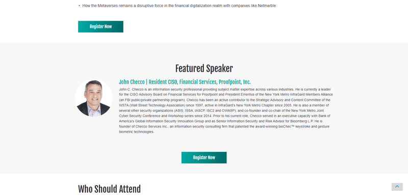 Proofpoint CISO Conversations Event Landing Page Design Inspiration