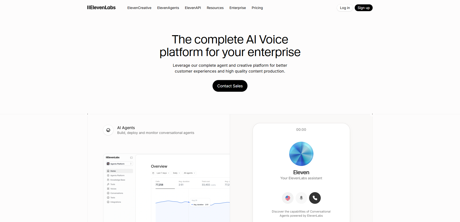 ElevenLabs Enterprise Landing Page ElevenLabs Enterprise Landing Page