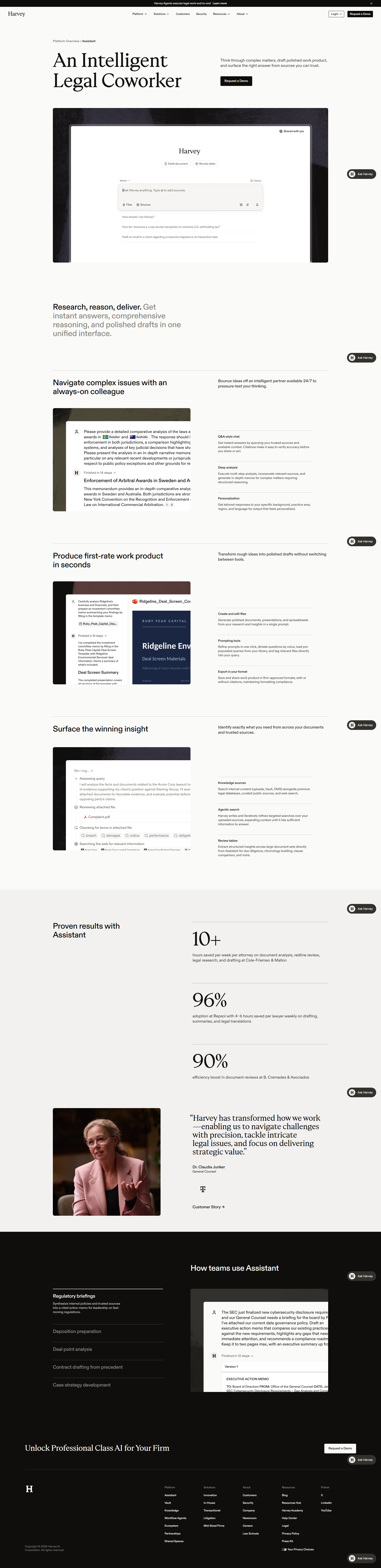 Harvey Assistant Landing Page Harvey Assistant