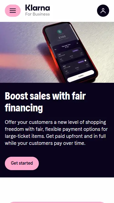 Mobile Thumbnail klarna-for-business-financing