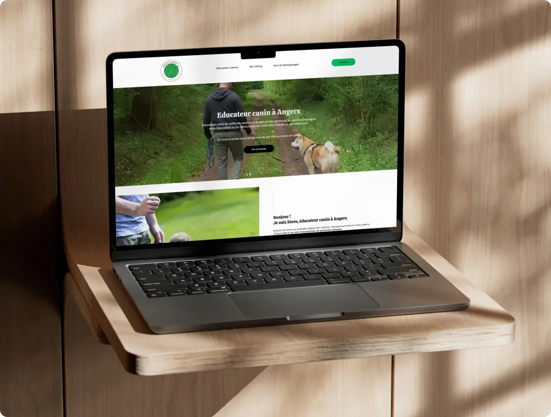 Site web pour Steve, éducateur canin à Angers en méthode positive