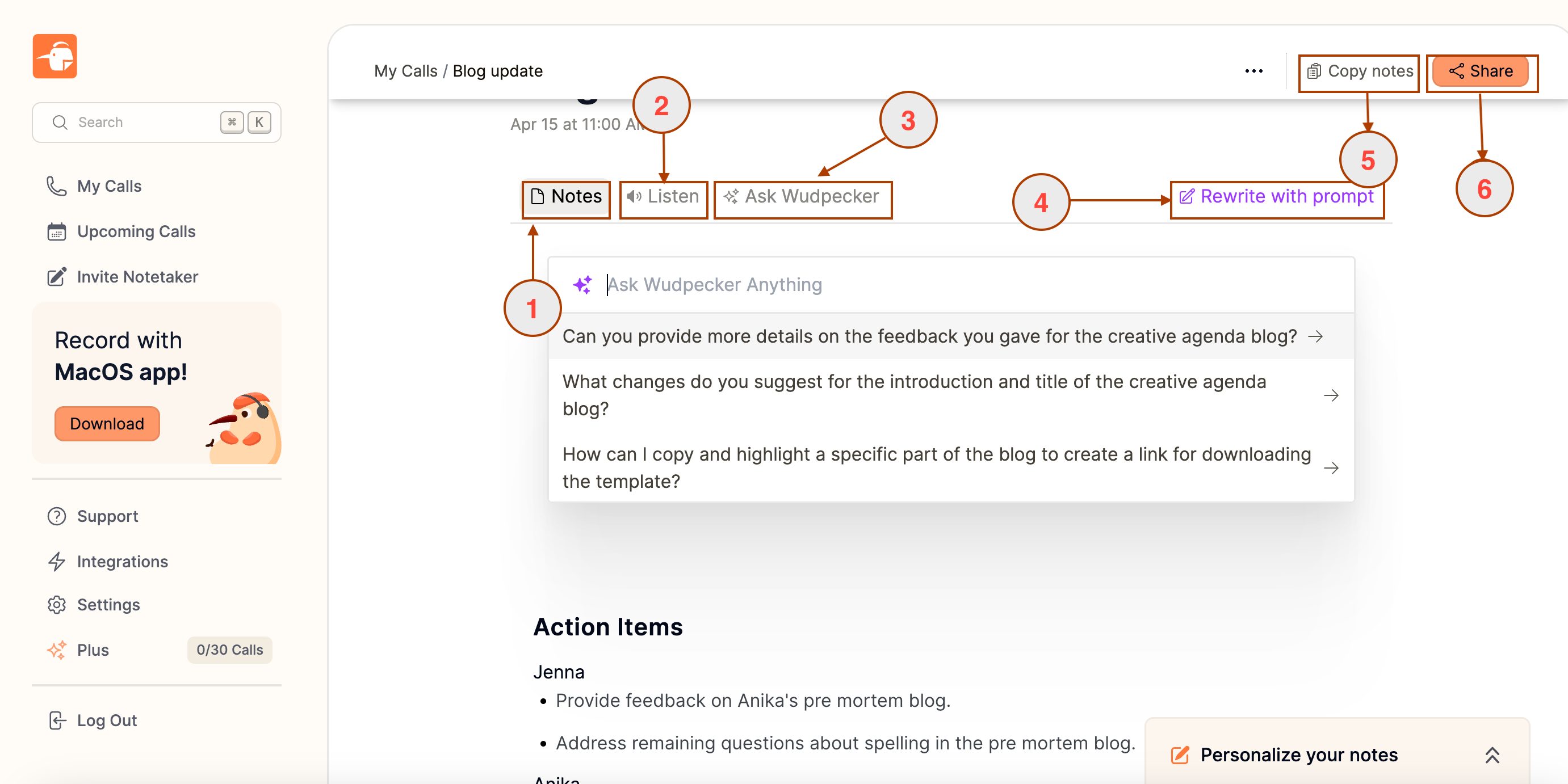 Transcription and Meeting Note Management Using Wudpecker.